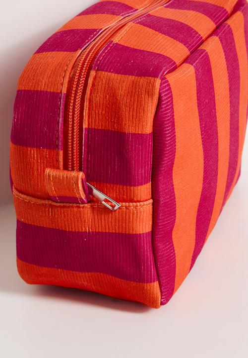 Pop Candy - Striped toiletry bag - red/orange