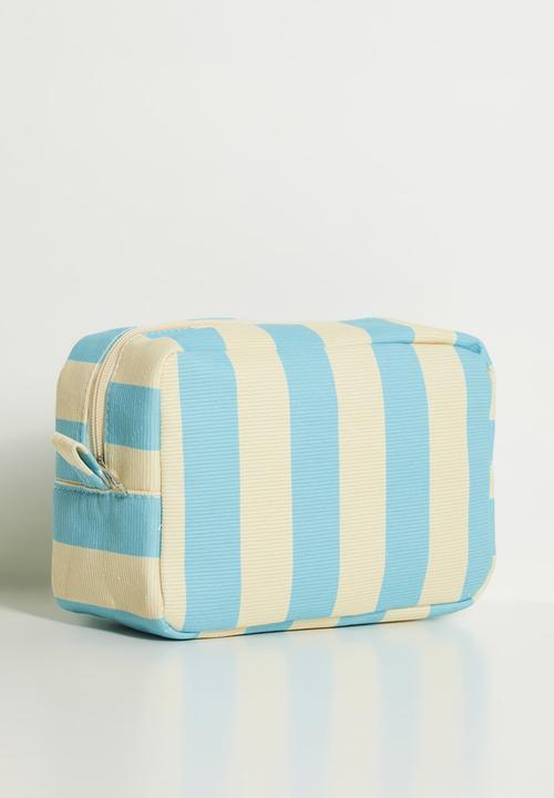 Pop Candy - Striped toiletry bag - blue/cream