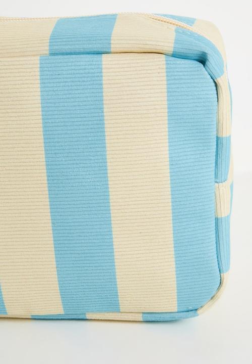 Pop Candy - Striped toiletry bag - blue/cream