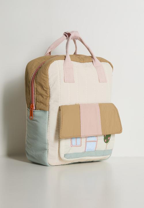 Pop Candy - House applique pocket backpack - pastel multi