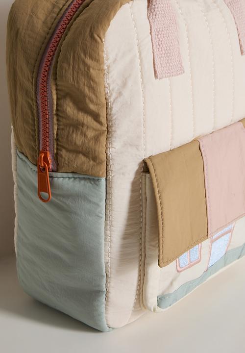 Pop Candy - House applique pocket backpack - pastel multi