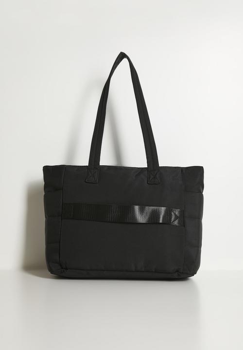 Pop Candy - Quilted puffer tote bag - black