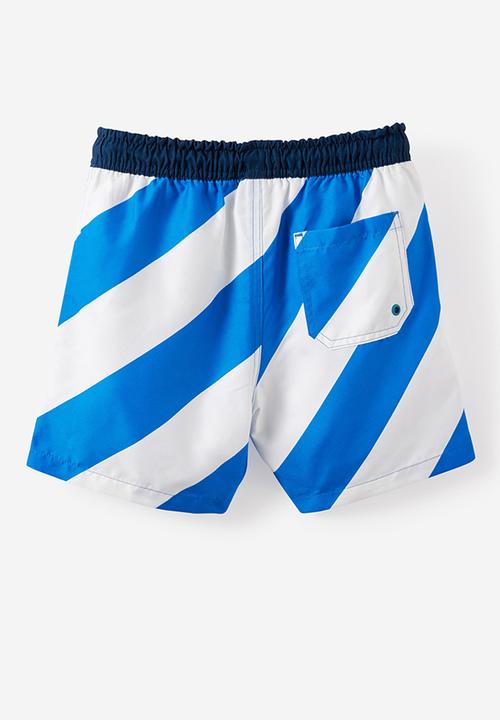 Cotton On - Bailey Board Short - Harbour Blue/Vanilla Stripe