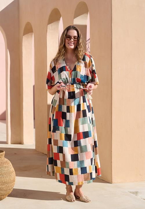 Me&B - Joy Kaftan Dress With Tassel Trim - Multicolour