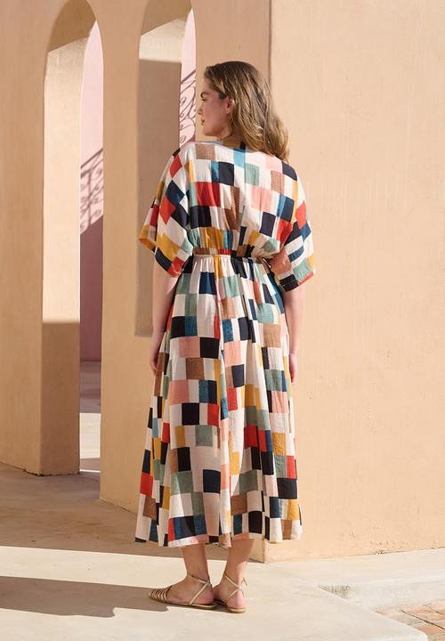Me&B - Joy Kaftan Dress With Tassel Trim - Multicolour