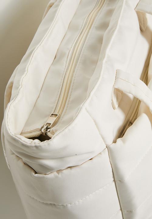 Pop Candy - Quilted puffer tote bag - cream