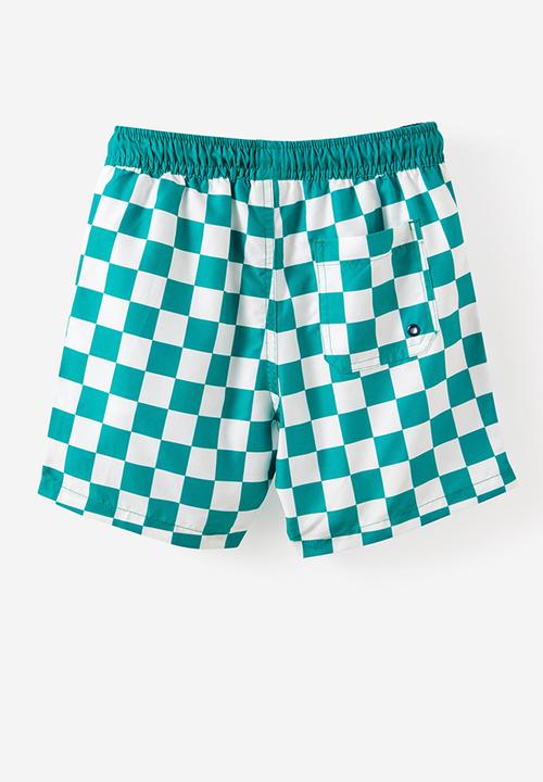 Cotton On - Bailey Board Short - English Ivy/Vanilla Checkerboard