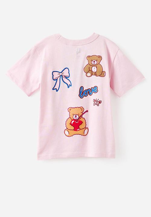 Cotton On - Essential Short Sleeve Graphic Tee - Tea Party Pink/Bear Club
