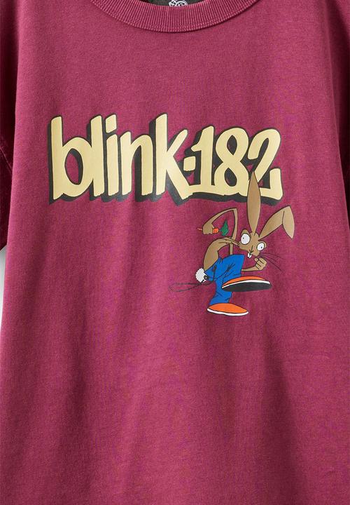 Cotton On - Licensed Drop Shoulder Short Sleeve Tee - Lcn Bra Berry Jam/Blink 182