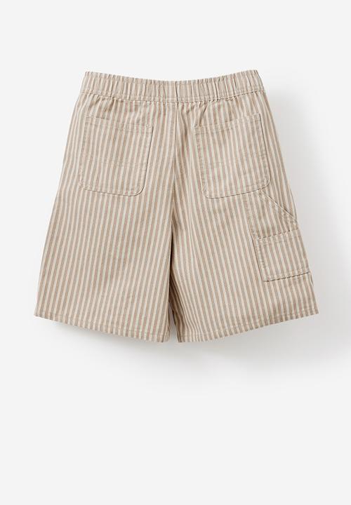Cotton On - Cooper Short - Washed Stone/Ticking Stripe