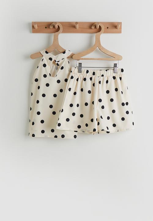 Pop Candy - Polka dot halter neck dress - cream