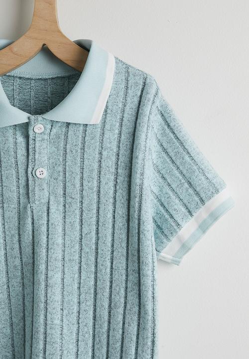 Pop Candy - Knit polo shirt and shorts - light blue