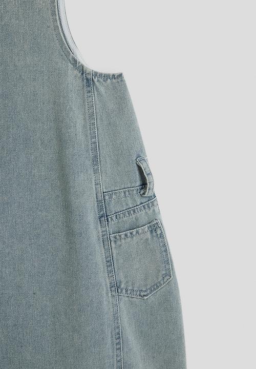 Pop Candy - Patch pocket denim dress - washed denim