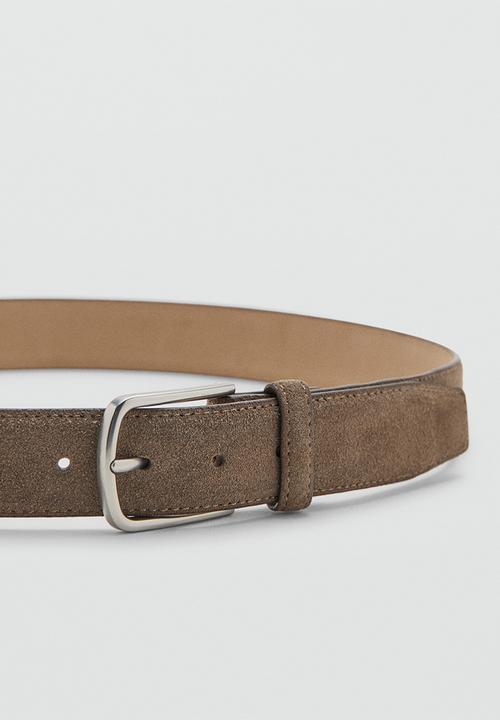 MANGO - Belt Suede - Light Brown