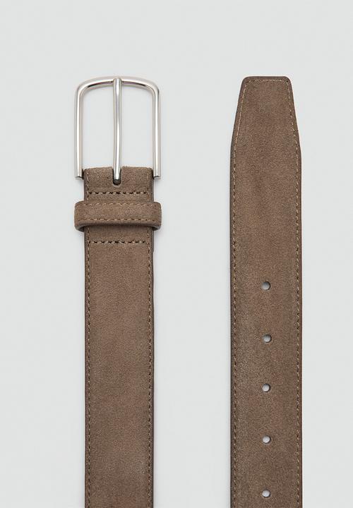 MANGO - Belt Suede - Light Brown