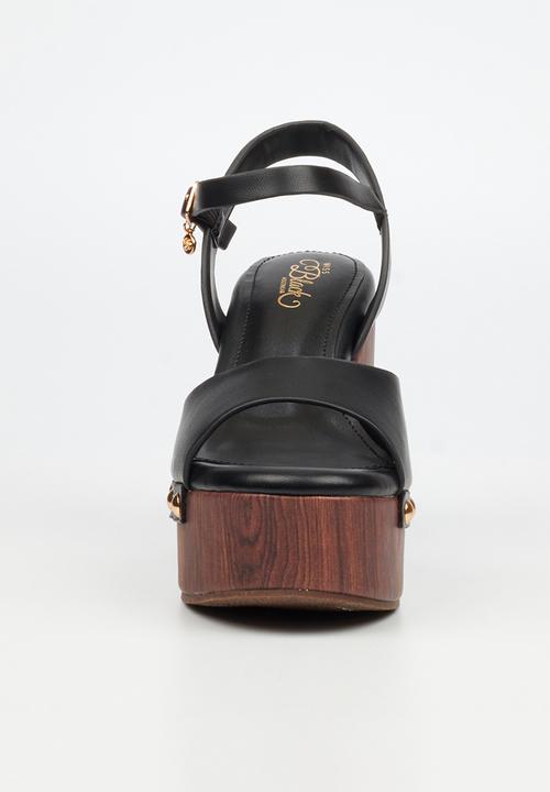 Miss Black - Annalee 1 wood platform wedge - black