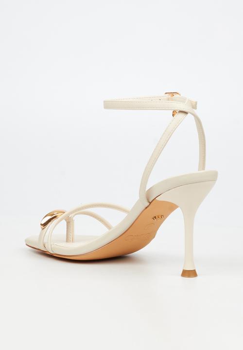 Miss Black - Chanel 6 gold trim strappy heel - ivory