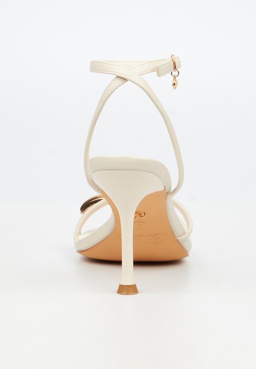 Miss Black - Chanel 6 gold trim strappy heel - ivory
