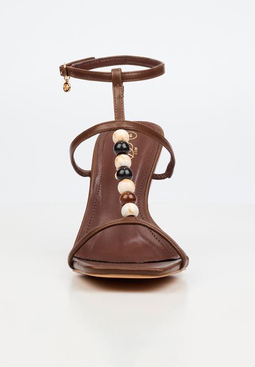 Miss Black - Chanel 7 beaded ankle-strap heel - chocolate