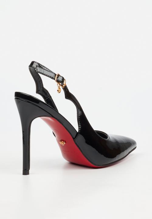 Miss Black - Lola 84 scallop slingback heel - black