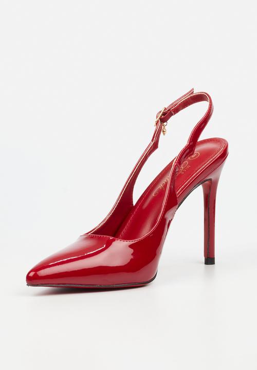 Miss Black - Lola 84 scallop slingback heel - red