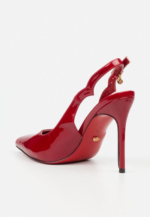 Miss Black - Lola 84 scallop slingback heel - red