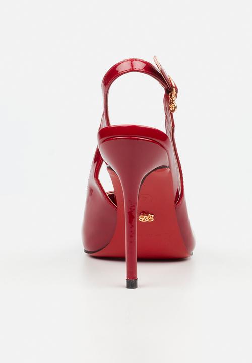 Miss Black - Lola 84 scallop slingback heel - red