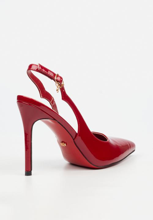 Miss Black - Lola 84 scallop slingback heel - red