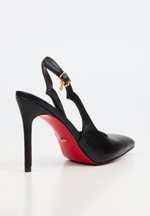 Miss Black - Lola 85 scallop slingback heel - black