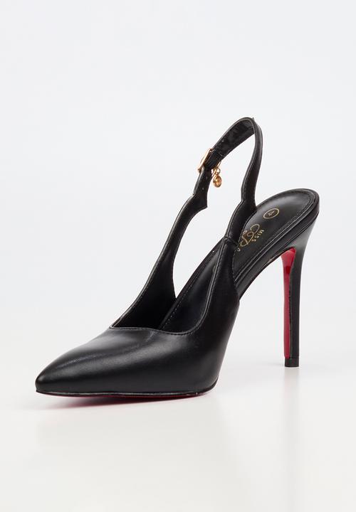 Miss Black - Lola 85 scallop slingback heel - black