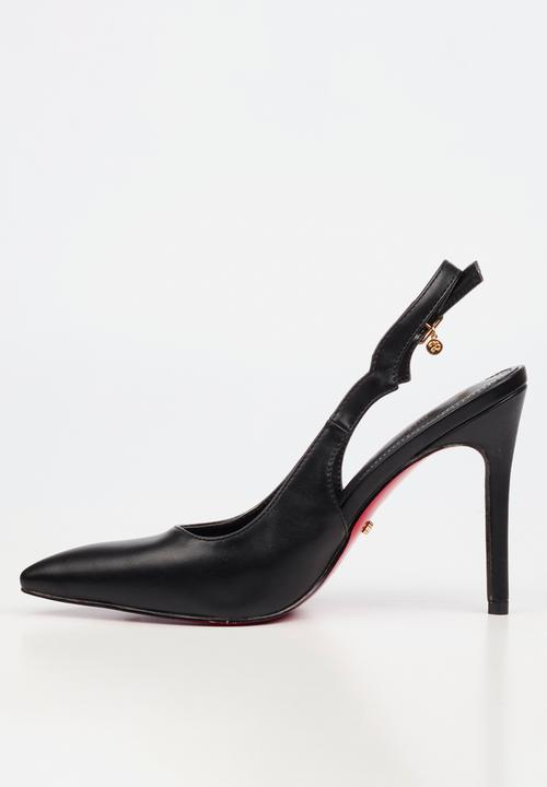 Miss Black - Lola 85 scallop slingback heel - black
