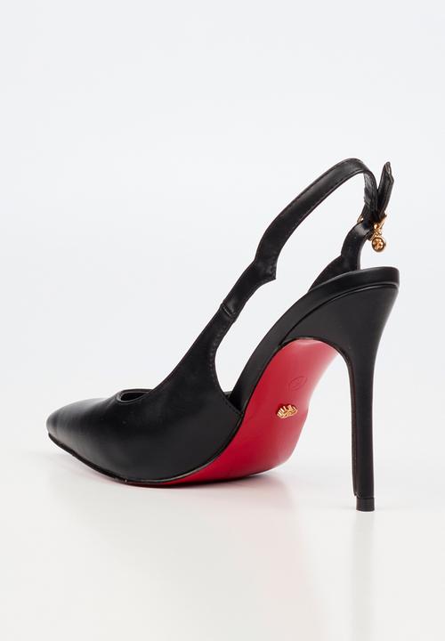 Miss Black - Lola 85 scallop slingback heel - black