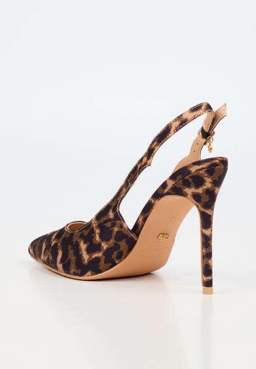 Miss Black - Lola 85 scallop slingback heel - leopard