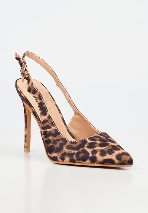 Miss Black - Lola 85 scallop slingback heel - leopard