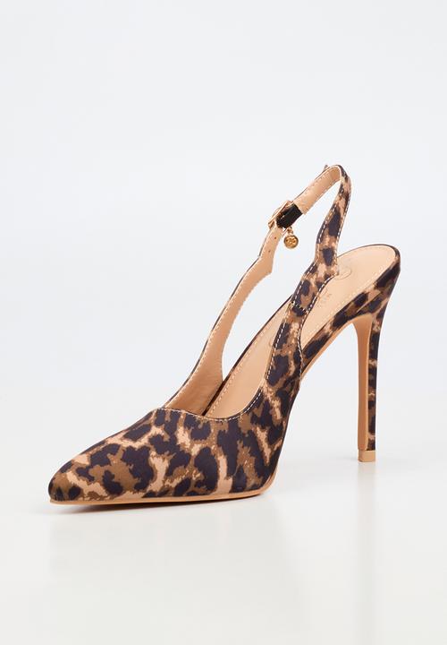 Miss Black - Lola 85 scallop slingback heel - leopard