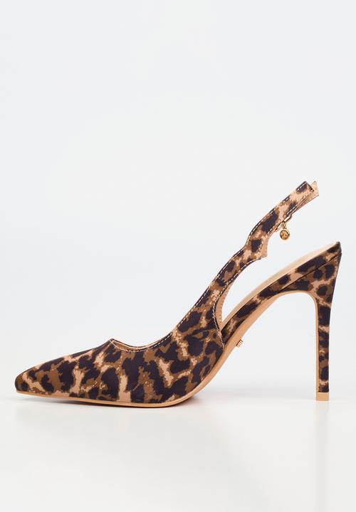 Miss Black - Lola 85 scallop slingback heel - leopard