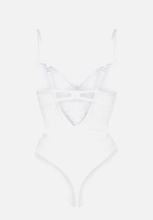 Hunkemoller - Peonie string bodysuit - snow white