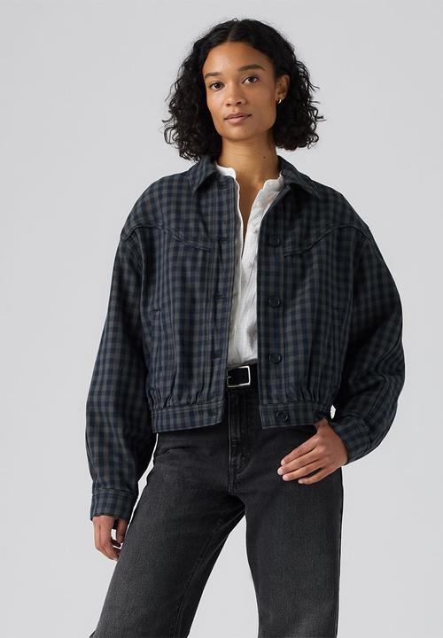 Levi’s® - Dani Western Harrington -  Phoebe Check Magnet Denim