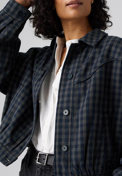 Levi’s® - Dani Western Harrington -  Phoebe Check Magnet Denim