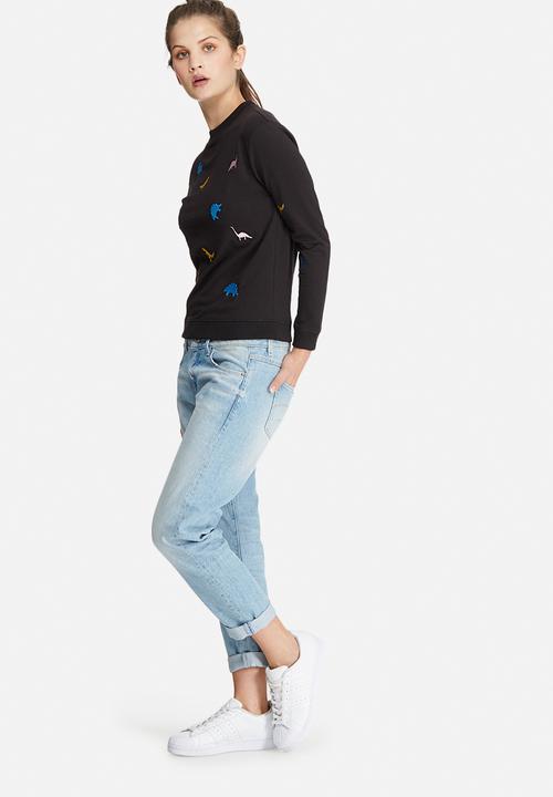 Daisy Street - Dino embroidered sweat top 