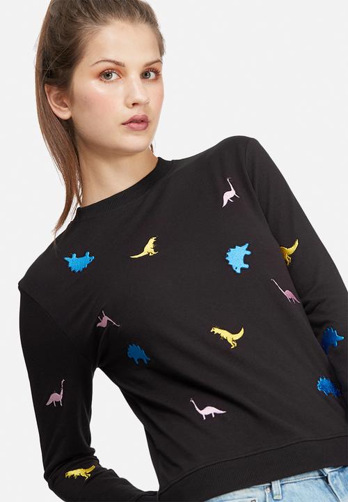 Daisy Street - Dino embroidered sweat top 