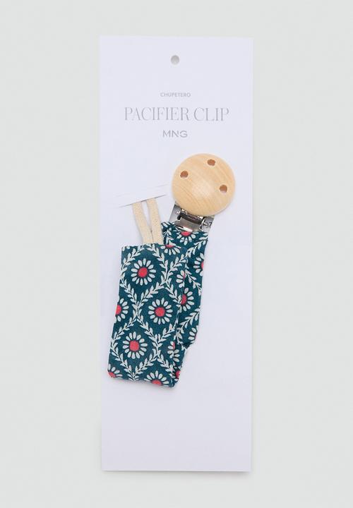 MANGO - Pacifier Clip Tulipc - Dark Blue