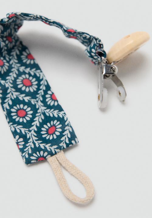 MANGO - Pacifier Clip Tulipc - Dark Blue