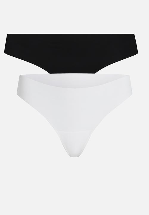 Hunkemoller - Inv micro string r 2 pack - snow white & caviar