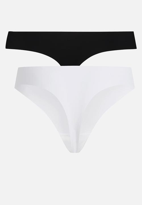 Hunkemoller - Inv micro string r 2 pack - snow white & caviar