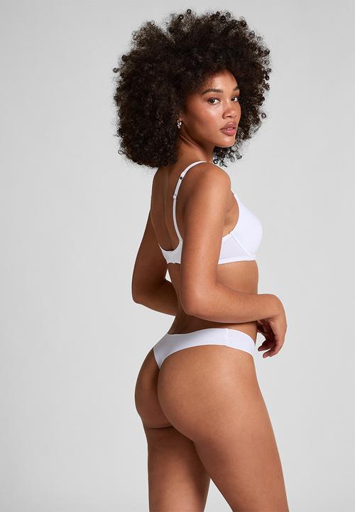 Hunkemoller - Inv micro string r 2 pack - snow white & caviar