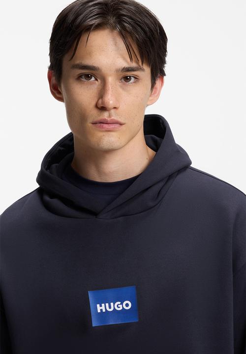 HUGO - Nayohood Blue-Logo Hoodie - Dark Blue