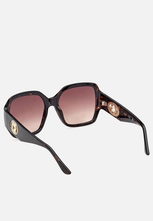 GUESS - Square 57mm Sunglasses - Dark Havana