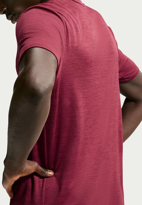 Nike - Miler Dri-FIT UV Running Tee in the Tough Red / Reflective Silver