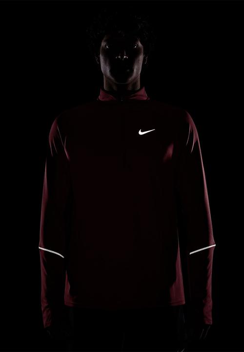 Nike - Miler Dri-FIT UV 1/2-Zip Running Top - Tough Red / Reflec